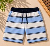 Terry Shorts-Ocean stripes