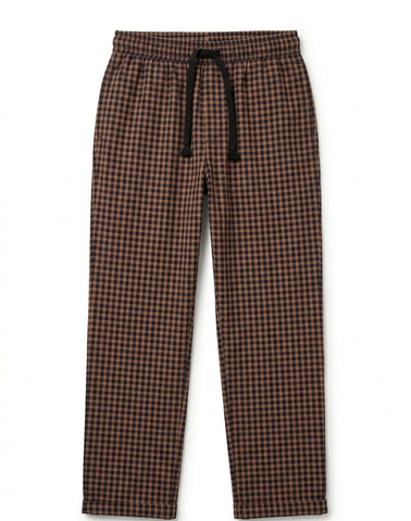 RUSTY BROWN GIGHAM TROUSER