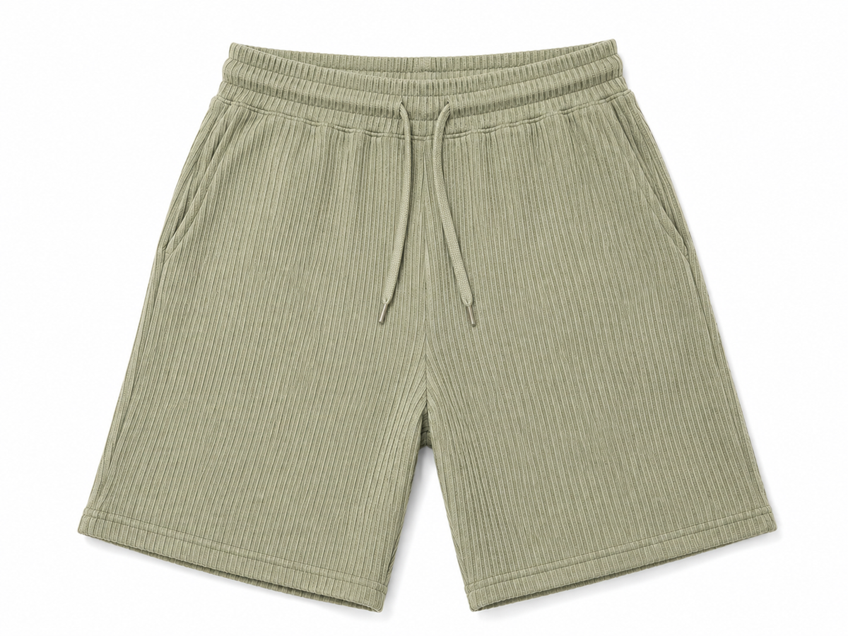 Modern Knit Shorts-Olive