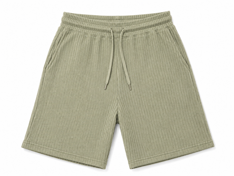 Modern Knit Shorts-Olive