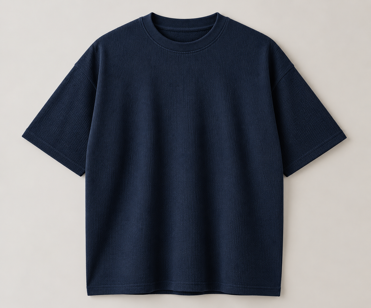 Aeris Honeycomb - Navy Blue Roundneck T-Shirt