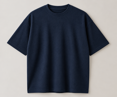 Aeris Honeycomb - Navy Blue Roundneck T-Shirt