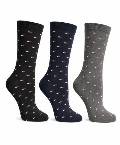 LFT 3028 OT PATTERNED CREW SOCKS PACK OF 3