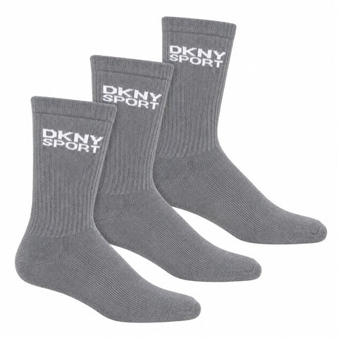 LFT 3042 KD GREY CREW SOCKS PACK OF 3