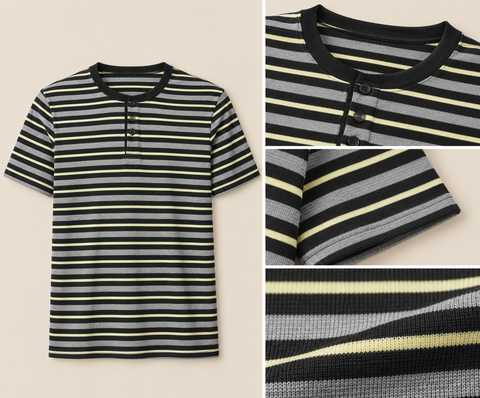 Multiline Classic Henley T-Shirt