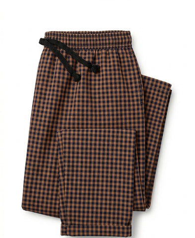 RUSTY BROWN GIGHAM TROUSER