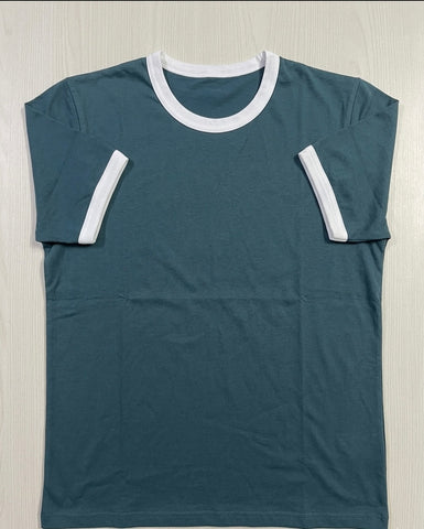 Ringer Tee-BL/WH