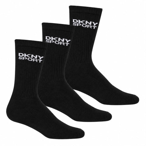 LFT 3041 KD BLACK CREW SOCKS PACK OF 3