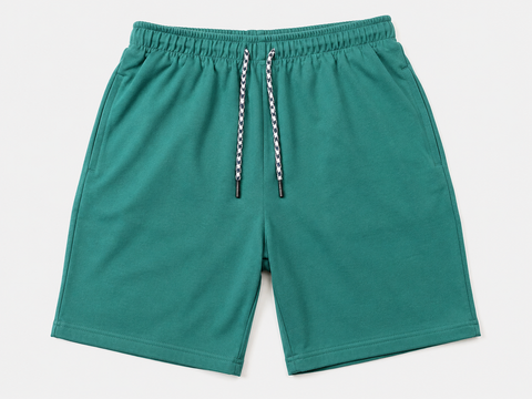 Terry Shorts-Teal Green