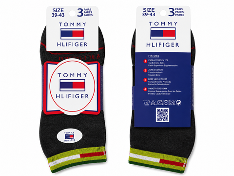 LFT 3037 OT TWO STRIPES ANKLE SOCKS PACK OF 3