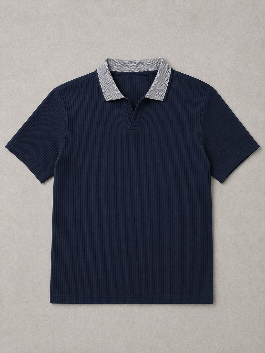 Ribbed Polo Navy