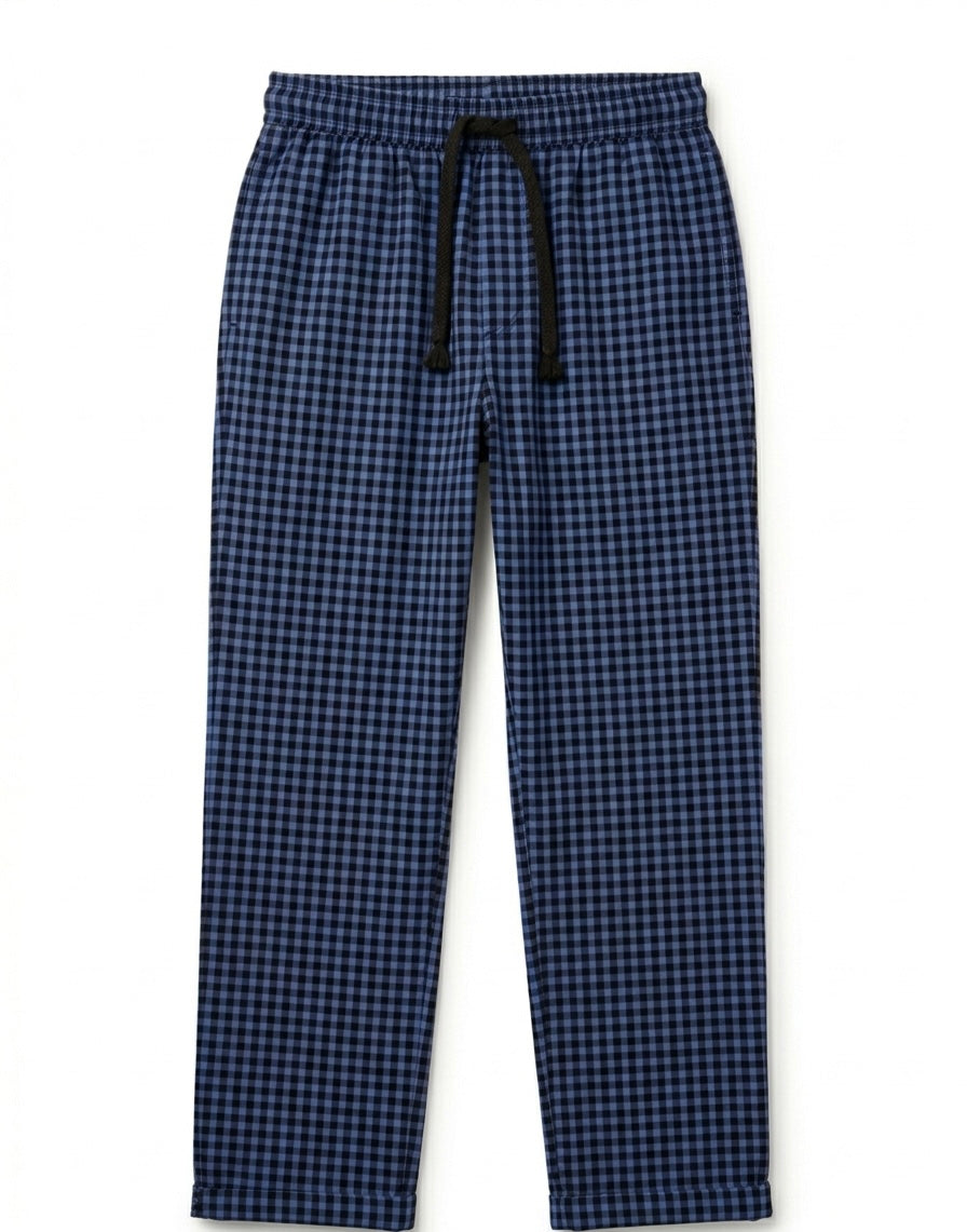 BLUE GIGHAM TROUSER