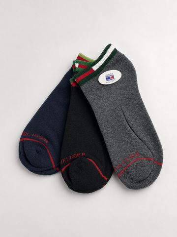 LFT 3037 OT TWO STRIPES ANKLE SOCKS PACK OF 3