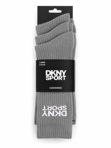 LFT 3042 KD GREY CREW SOCKS PACK OF 3