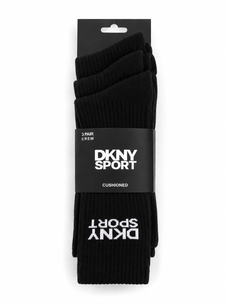 LFT 3041 KD BLACK CREW SOCKS PACK OF 3